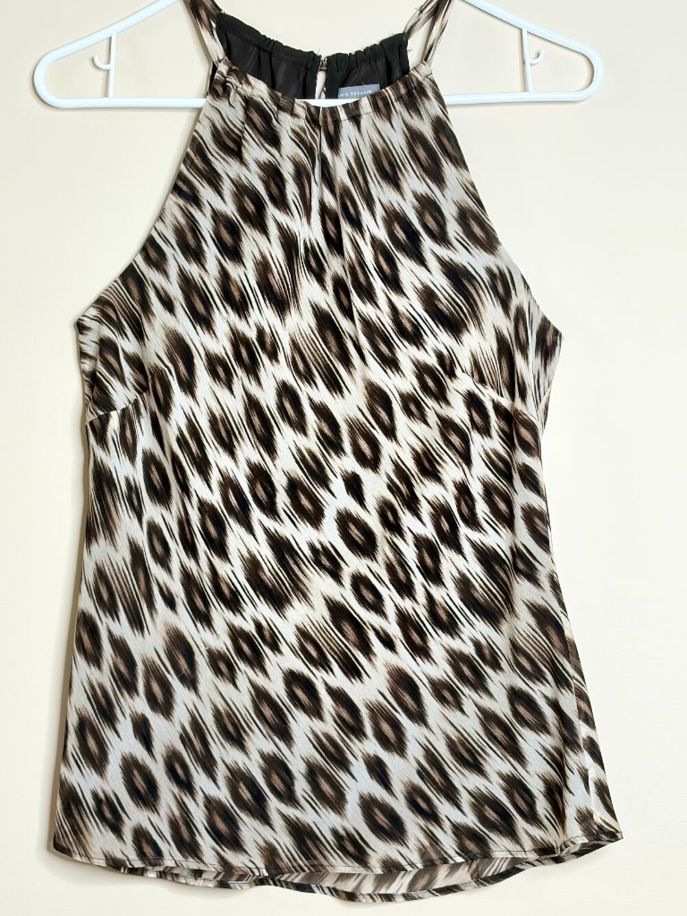 Ann Taylor Exotic Jaguar Print Halter Top, Size 8